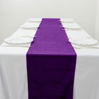 Elevate Your Event with the Purple Velvet Table Runner