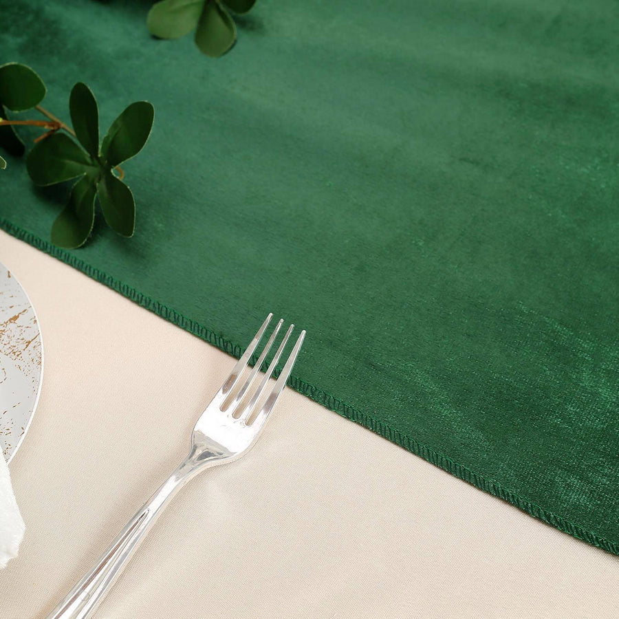 12 x 108"| Hunter Emerald Green | Premium Velvet Table Runner
