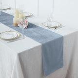 12Inch x 108Inch | Dusty Blue | Premium Velvet Table Runner