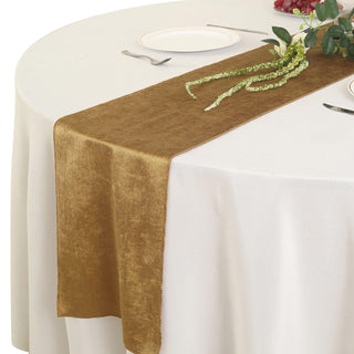 Add a Touch of Glamour with the Gold Premium Velvet Table Runner