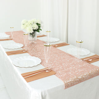 Make a Statement with the Shiny Rose Gold Non-Slip Table Runner