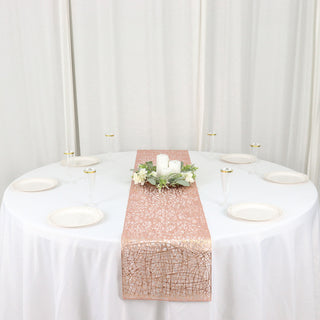 Add a Touch of Glamour to Your Table with the Metallic Rose Gold Table Runner
