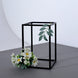 12inch Rectangular Matte Black Metal Wedding Flower Stand, Geometric Column Frame Centerpiece