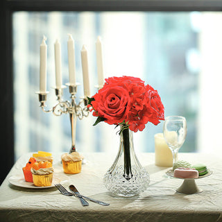 Add Vibrant Elegance to Your Décor with Red Artificial Rose and Hydrangea Mixed Flowers