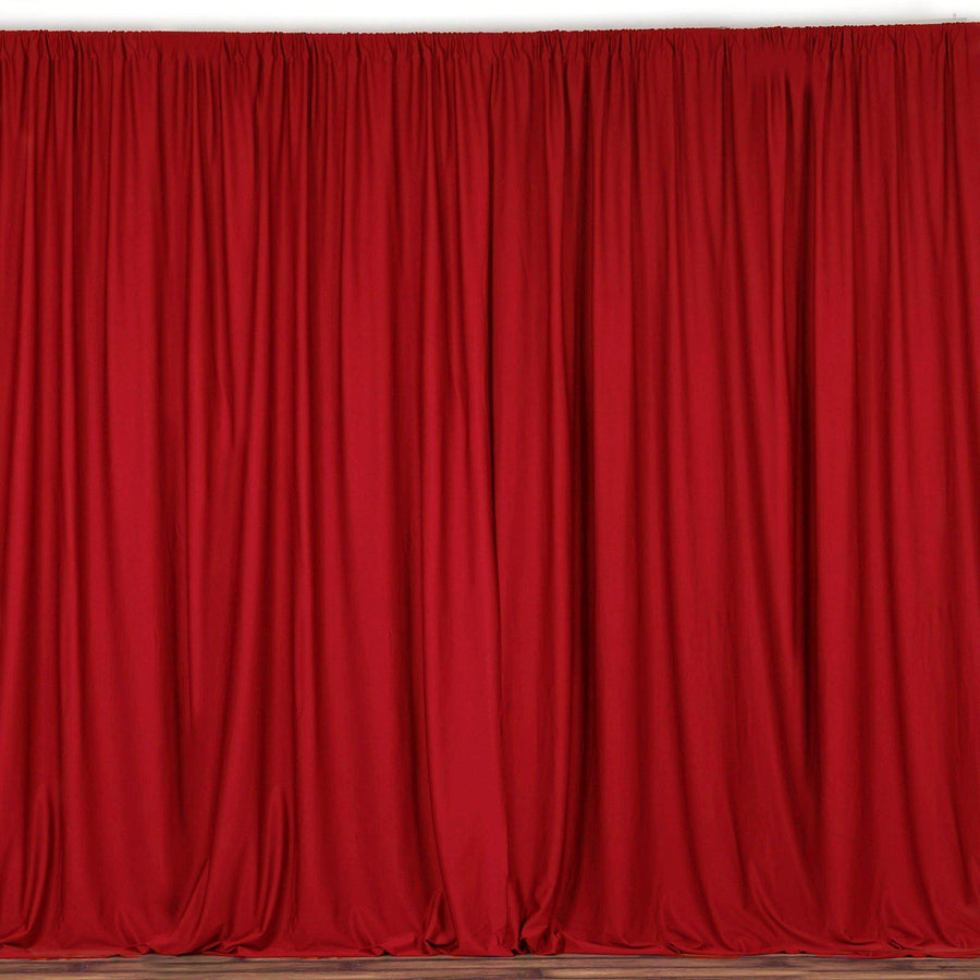 2 Pack Red Scuba Polyester Curtain Panel Inherently Flame Resistant Backdrops Wrinkle Free#whtbkgd