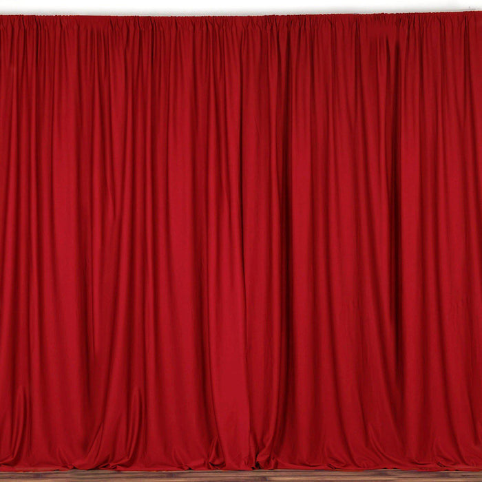 2 Pack Red Scuba Polyester Curtain Panel Inherently Flame Resistant Backdrops Wrinkle Free#whtbkgd