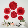 6 Multi Size Pack | Carnation Red Dual Tone 3D Wall Flowers Giant Tissue Paper Flowers - 12",16",20"