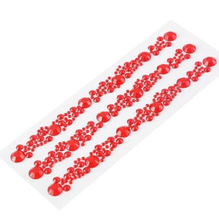 Red Heptagon Self Adhesive Rhinestone Gem Craft Stickers - Add Sparkle to Your Party Decorations