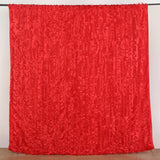 8ftx8ft Red 3D Leaf Petal Taffeta Fabric Event Curtain Drapery, Photo Backdrop Panel