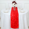 12x108inch Red 3D Leaf Petal Taffeta Fabric Table Runner