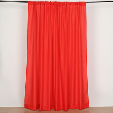 2 Pack | Red Polyester Photography Backdrop Curtains, Drapery Panels With Rod Pockets, 10ftx8ft - 130 GSM
