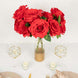 2 Bushes | 17inch Red Premium Silk Jumbo Rose Flower Bouquet, Wedding Floral Arrangements