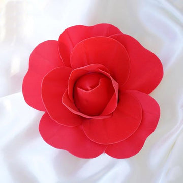 6 Pack | 8" Red Real Touch Artificial Foam DIY Craft Roses