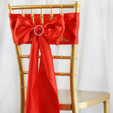 5pcs Red SATIN Chair Sashes Tie Bows Catering Wedding Party Decorations - 6x106"