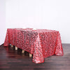 90"x132" Red Big Payette Premium Sequin Tablecloth, Rectagle Glitter Table Cloth