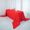 90inch x 156inch Red Rectangle Polyester Tablecloth With Gold Foil Geometric Pattern