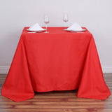 Red Polyester Square Tablecloth 90Inch