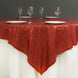 72" Premium Stripe Sequin Square Overlay For Wedding Catering Party Table Decorations - Red