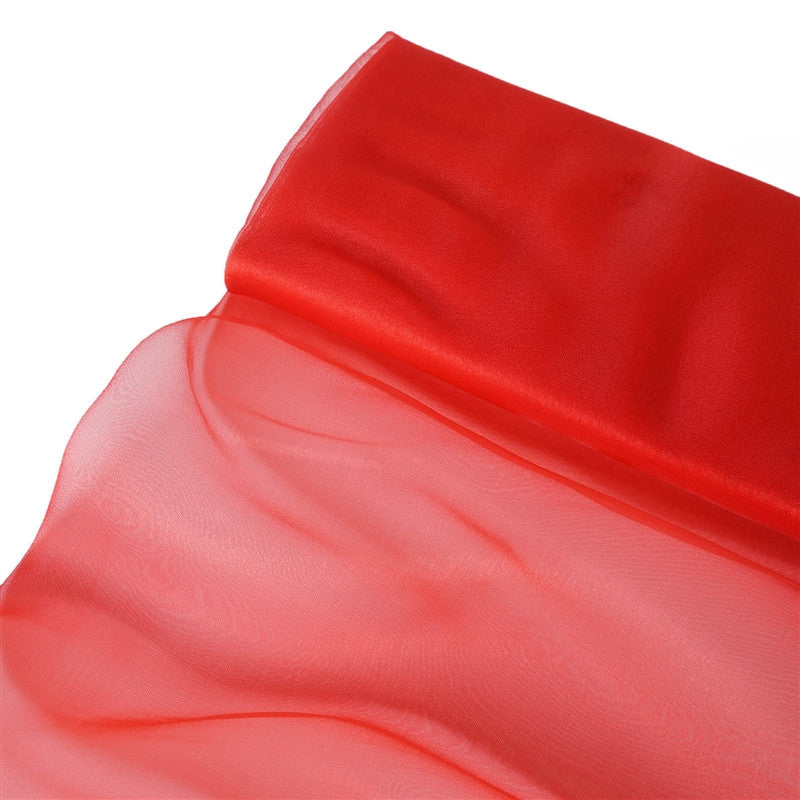 54" 10 Yards Red Solid Color Sheer Chiffon Fabric By The Bolt