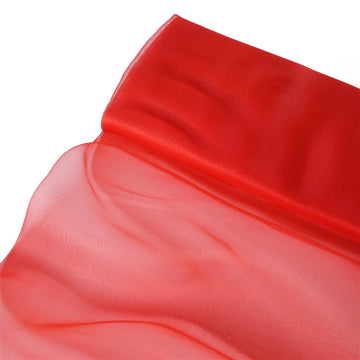 54"x10yd Red Solid Sheer Chiffon Fabric Bolt, DIY Voile Drapery Fabric