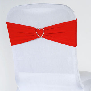 Add Elegance to Your Event with Red Spandex Stretch Chair Sashes Bands