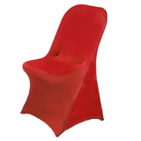 Red Spandex Stretch Fitted Folding Slip On Chair Cover - 160 GSM#whtbkgd