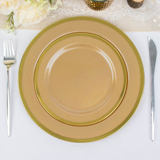 Elegant Regal Gold Round Plastic Dessert Plates