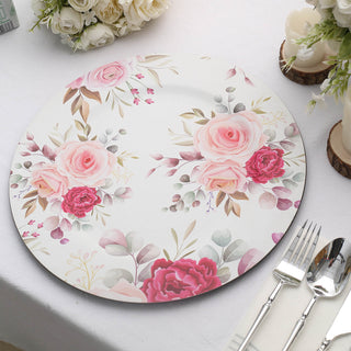Add Elegance to Your Table with Rose Flower Design Plastic Charger Plates