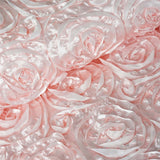 54Inchx4yd | Rose Gold/Blush Satin Rosette Fabric By The Bolt, DIY Craft Fabric Roll