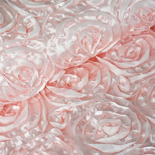 Elegant Blush Satin Rosette Fabric for Stunning Event Decor
