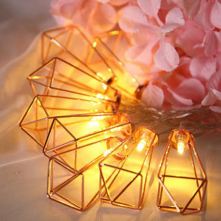 Elevate Your Event Decor with Rose Gold Geometric Prism Lights