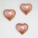 2 Pack | 15inch 4D Rose Gold Heart Mylar Foil Helium or Air Balloons