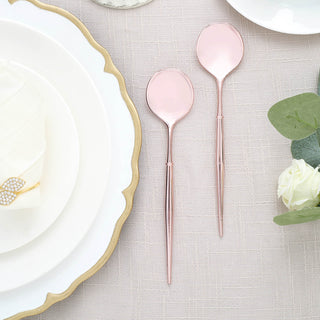 Add Elegance to Your Tablescape with Rose Gold Plastic Spoons
