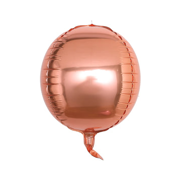 2 Pack 12" 4D Rose Gold Sphere Mylar Foil Helium or Air Balloons