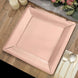 10 Pack | 13inch Rose Gold Textured Disposable Square Charger Plates