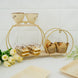 2-Tier Geometric Floating Shelf, Dessert Display Stand With Gold Double Hoop Design