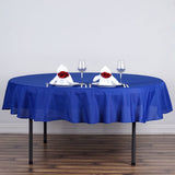 70inch Round Royal Blue Polyester Linen Tablecloth