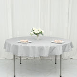 70inch Round Silver Polyester Linen Tablecloth