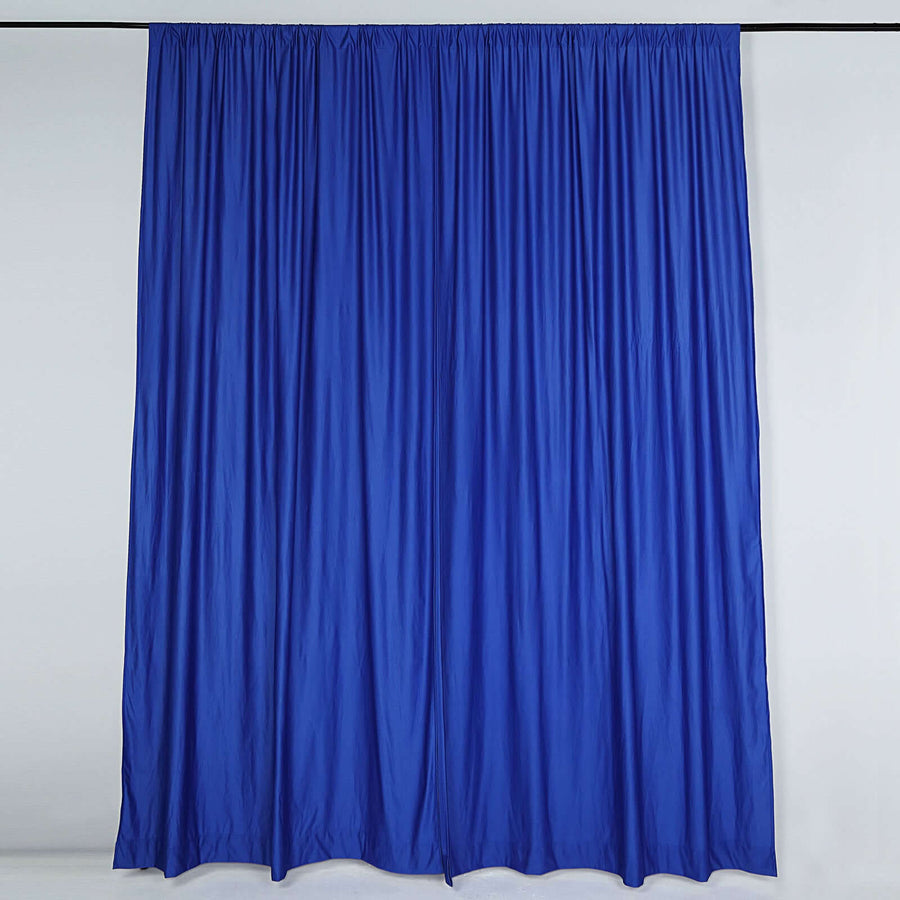 2 Pack Royal Blue Scuba Polyester Curtain Panel Durable Flame Resistant Backdrops Wrinkle