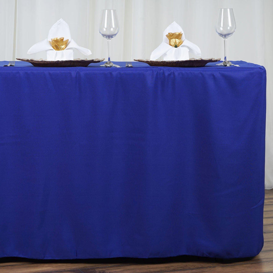 6FT Fitted ROYAL BLUE Wholesale Polyester Table Cover Wedding Banquet Event Tablecloth