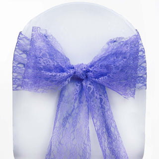Elevate Your Event with Royal Blue Floral Lace Chair Sashes