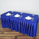 14ft Royal Blue Pleated Polyester Table Skirt, Banquet Folding Table Skirt