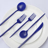 50 Pack | Royal Blue Premium Plastic Silverware Set, Heavy Duty Disposable Sleek Utensil Cutlery