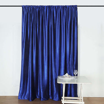 8ftx8ft Royal Blue Premium Smooth Velvet Event Curtain Drapes, Privacy Backdrop Event Panel with Rod Pocket