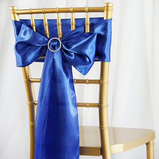 Elevate Your Event with Royal Blue Satin Chair Sashes