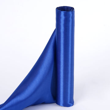 12"x10 Yards | Royal Blue Satin Fabric Bolt, DIY Craft Wholesale Fabric