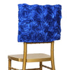 16 inches Royal Blue Satin Rosette Chiavari Chair Caps, Chair Back Covers