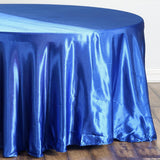 108 inch Royal Blue Satin Round Tablecloth