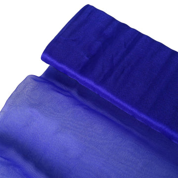 54"x10yd | Royal Blue Solid Sheer Chiffon Fabric Bolt, DIY Voile Drapery Fabric