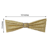 5 Pack | Champagne Metallic Shimmer Tinsel Spandex Chair Sashes